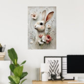 Lapin de Fleur de Pâques, Impression de Lapin de P (Bureau à domicile)