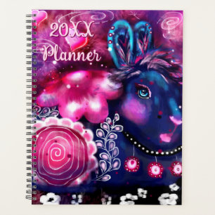 Lapin De Glamour Lapin Violet Rose Whimsical Flora