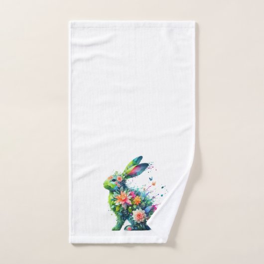 Lapin de lapin de puissance de fleurs (Serviette à main)