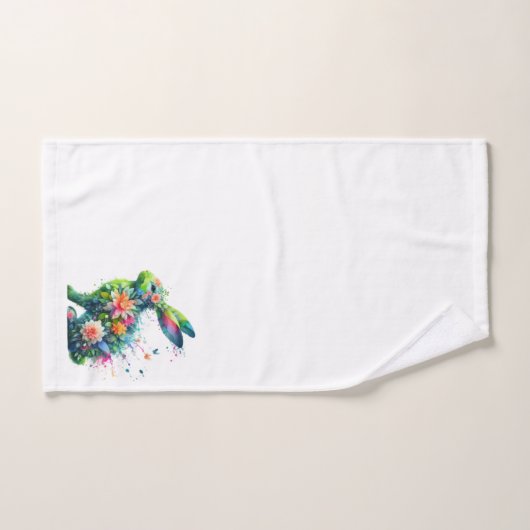 Lapin de lapin de puissance de fleurs (Serviette à main)