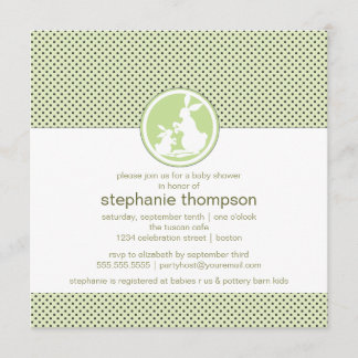Lapin de maman et invitation modernes de baby