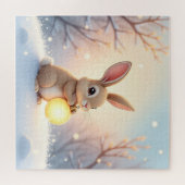 Lapin de Noël d'hiver Puzzle (Horizontal)