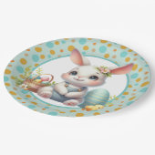 Lapin de Pâques Assiette en Papier Joyeuse (Angle)