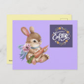 Lapin de Pâques avec Carte Postale de Carotte (Devant / Derrière)