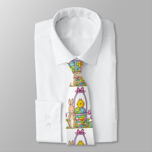Lapin de Pâques avec CRAVATE panier (Attaché)
