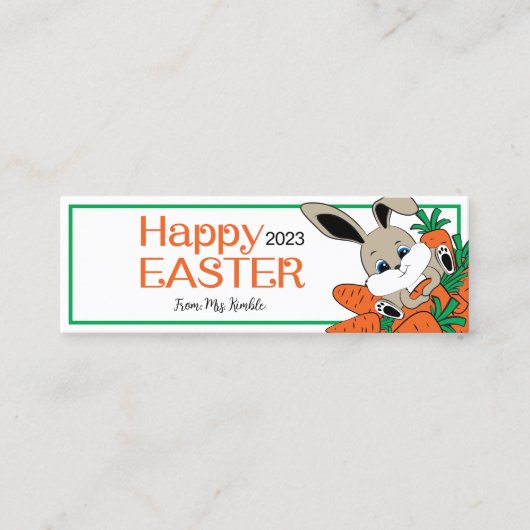 Lapin de Pâques avec étiquette Carottes (1x3 pouce (Devant)