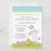 Lapin de Pâques avec invitation de chasse aux œufs (Devant)