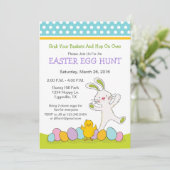 Lapin de Pâques avec invitation de chasse aux œufs (Debout devant)