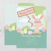 Lapin de Pâques avec invitation de signe (Devant / Derrière)