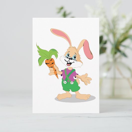 Lapin De Pâques Avec Invitations De Carottes