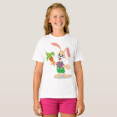 Lapin De Pâques Avec T-shirt Filles Carottes (Devant entier)