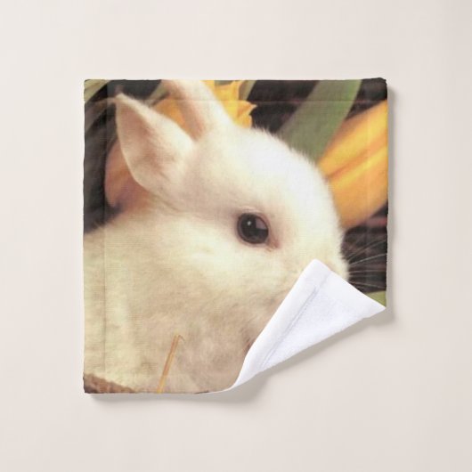 lapin de Pâques blanc de bébé (Gant de toilette)