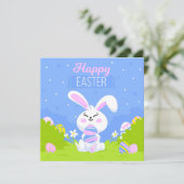 Lapin de Pâques Carte de Printemps (Debout devant)
