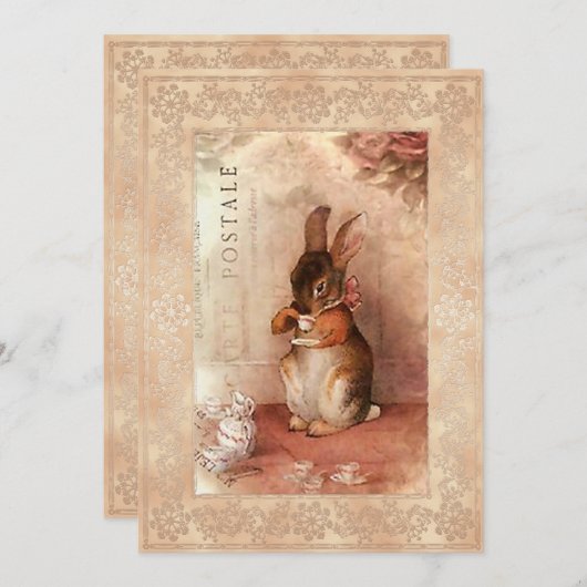 Lapin de Pâques - Carte de voeux (Devant / Derrière)