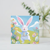 Lapin de Pâques | Carte Fleur sauvage Pâques migno (Debout devant)