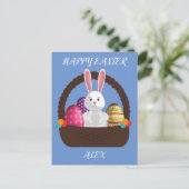 lapin de Pâques, carte postale personnalisée. (Debout devant)