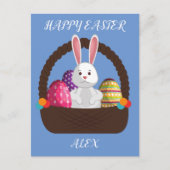 lapin de Pâques, carte postale personnalisée. (Devant)