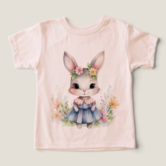 Lapin De Pâques Dans Une Robe Bleue (Design Recto)