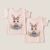 Lapin De Pâques Dans Une Robe Bleue (Design Recto & Verso)