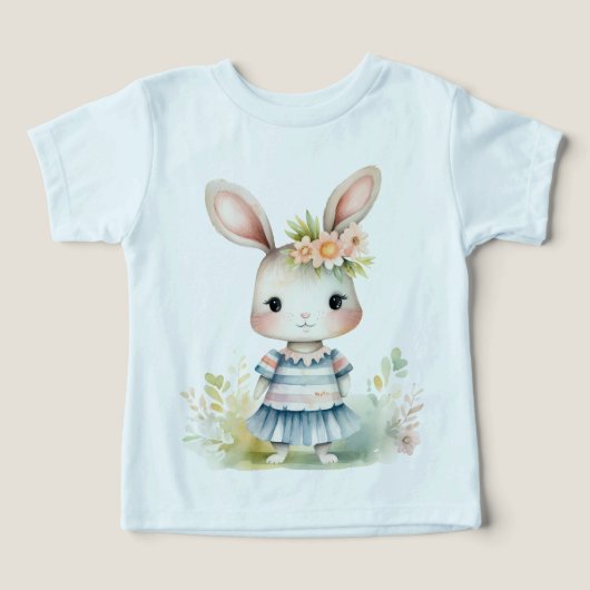 Lapin De Pâques Dans Une Robe Bleue (Design Recto)