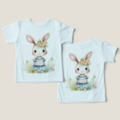Lapin De Pâques Dans Une Robe Bleue (Design Recto & Verso)