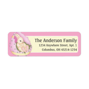 Lapin de Pâques en Étiquettes de adresse d'Oeufs d