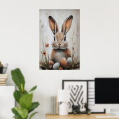 lapin de Pâques en impression de fleurs, Pâques ru (Bureau à domicile)