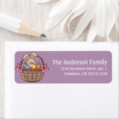 Lapin de Pâques en Pâques Panier Étiquette de adre (En situation)