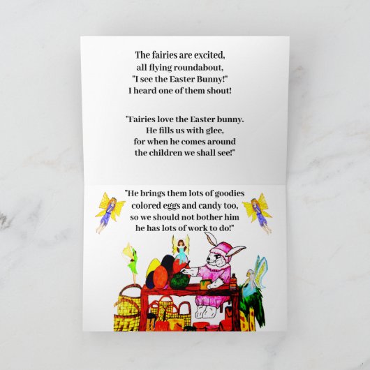 LAPIN DE PÂQUES ET FÉES CARTE (Intérieur)