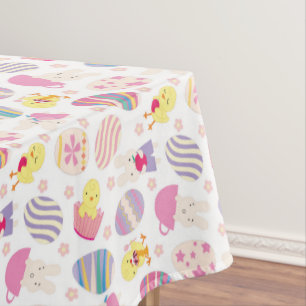 Lapin de Pâques et nappe mignons de motif de