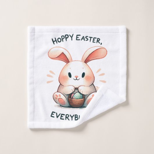 Lapin de Pâques Joyeuses Pâques, à tout le monde ! (Gant de toilette)
