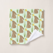 Lapin de Pâques lapin et fleur de jonquille Motif (Gant de toilette)