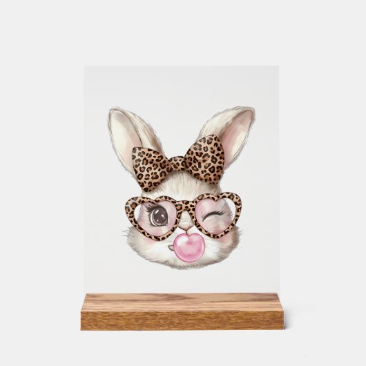Lapin de Pâques Lunettes Mignonnes Léopard Lapin d (Recto)