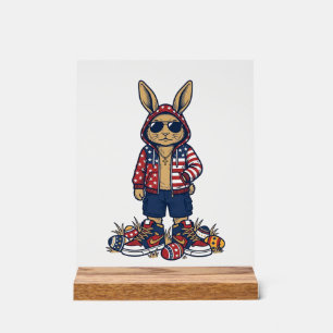 Lapin de Pâques Patriotique Chemise Vintage Vector