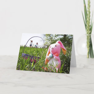 Lapin De Pâques Pris Par Les Enfants Carte De Pâqu