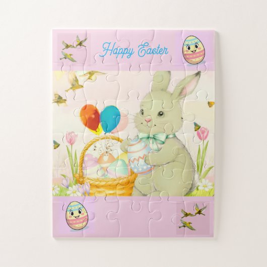 Lapin de Pâques Puzzle Joyeux (Vertical)