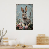 Lapin de Pâques Rétro Impression de Fleur, Rustiqu (Cuisine)