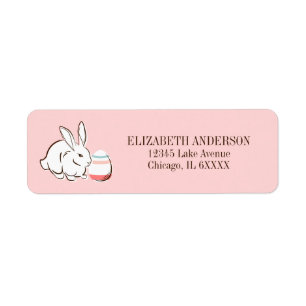 Lapin De Pâques Rose Et Étiquettes de adresse D'Oe