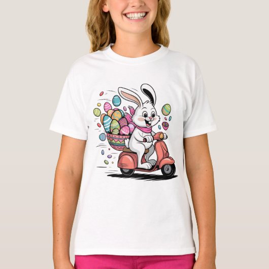 Lapin de Pâques sur le T-shirt Scooter (Devant)