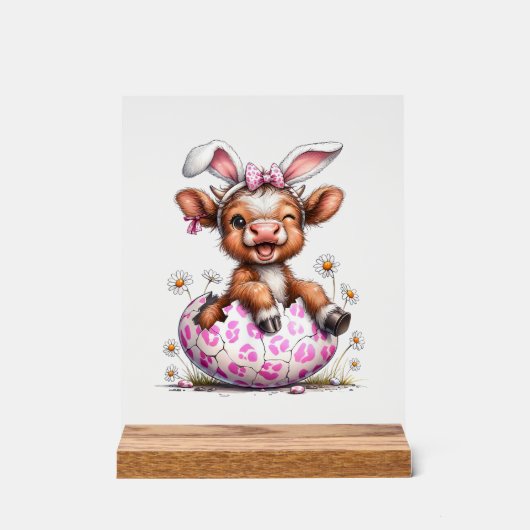 Lapin de Pâques Vache Drôle Mignon Amoureux de Vac (Recto)