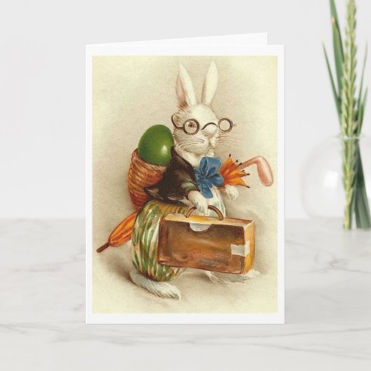 Lapin de Pâques vintage de golfeur !  Carte de (Devant)