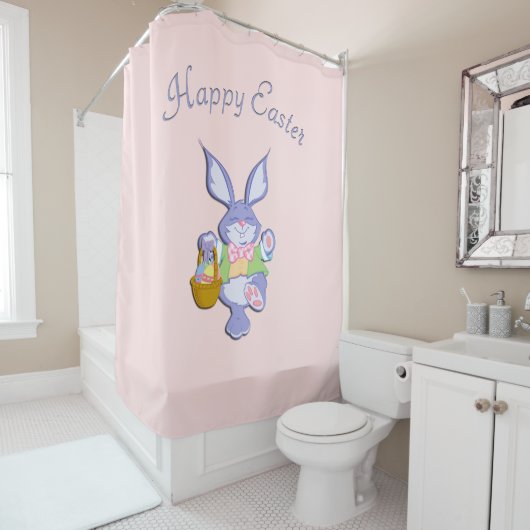 Lapin de Pâques Violet Danseur Rideau de Douche Ro (En situation)