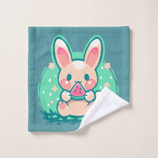 Lapin de pastèque d'été (Gant de toilette)