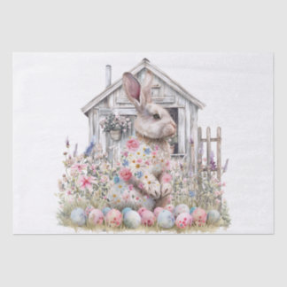 Lapin de printemps de Pâques en papier de soie