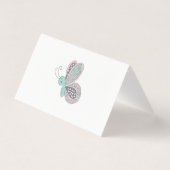 lapin de printemps turquoise floral plié merci (Back)