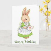 Lapin de thé - carte d'anniversaire mignonne de (Fleur jaune)