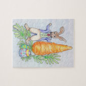 Lapin d'Oliver avec le puzzle de carotte (Horizontal)