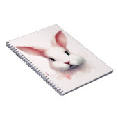 Lapin Doux : Carnet spiral rose pastel (Côté Droit)