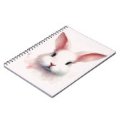 Lapin Doux : Carnet spiral rose pastel (Côté gauche)