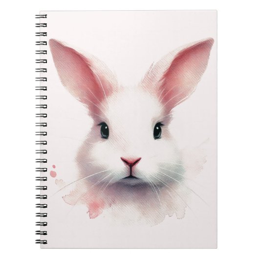 Lapin Doux : Carnet spiral rose pastel (Devant)